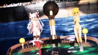 (MMD) Amatsukaze & Rin - Distorted Princess (Made by DM144)