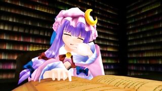 Touhou MMD - Marisa eaten by Giantess Patchouli (Vore)