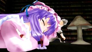 Touhou MMD - Marisa eaten by Giantess Patchouli (Vore)