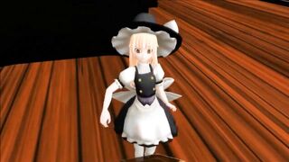 Touhou MMD - Marisa eaten by Giantess Patchouli (Vore)