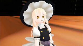 Touhou MMD - Marisa eaten by Giantess Patchouli (Vore)