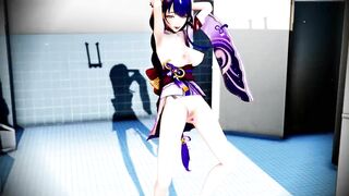 mmd r18 Raiden Shogun's female pig toilet dance 3d hentai erotic and seductive