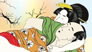 UKiyo Erotic Art Asian Couple Having Sex