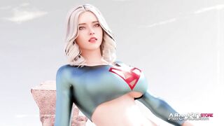 Big tits superhero futa babes having sex in desert in a 3d animation