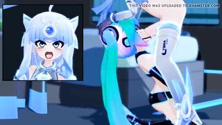 Futa Cybra x Hatsune Miku - Facefuck - 3D Short