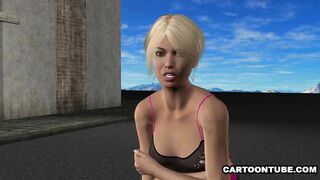 Short Haired 3D Babe Sucks and Fucks