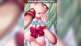 HotaruChan Big ass gives delicious blowjob to her favorite senpai Hentai by HotaruChanART