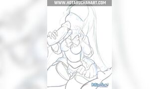 HotaruChan Big ass gives delicious blowjob to her favorite senpai Hentai by HotaruChanART