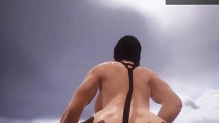 POV Muscular Woman Takes Huge Load - 3D Animation