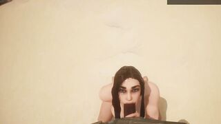 POV Muscular Woman Takes Huge Load - 3D Animation