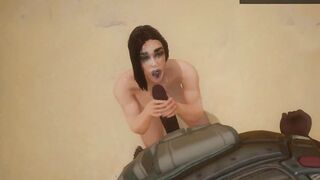 POV Muscular Woman Takes Huge Load - 3D Animation