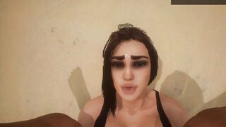 POV Muscular Woman Takes Huge Load - 3D Animation