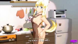 Wolf Girl Wags Her Tail Happily For The Food You Bring Her Thanks You With Her Big Tits - Hentai Pros