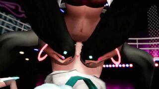 Miku Poledance With Futanari Dark Miku -Selcest MMD