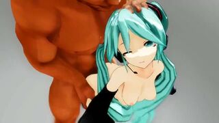 【SEX-MMD】Miku - Doggystyle (Cum on ass)【No sound】【R-18】