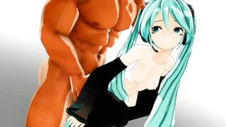 【SEX-MMD】Miku - Doggystyle (Cum on ass)【No sound】【R-18】