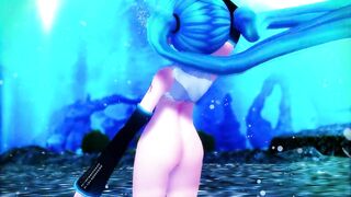 【MMD】Miku dressed in water-soluble dances UrStyle【R-18】