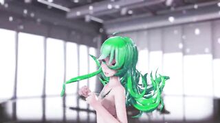 MMD GIRLS - HENTAI MMD 3D DANCE, UNDRESSING, GREEN HAIR COLOR EDIT, SMIXIX