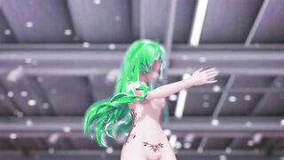 MMD GIRLS - HENTAI MMD 3D DANCE, UNDRESSING, GREEN HAIR COLOR EDIT, SMIXIX