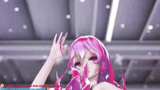 MMD GIRLS - HENTAI MMD 3D DANCE, UNDRESSING, GREEN HAIR COLOR EDIT, SMIXIX