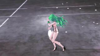 MMD GIRLS - HENTAI MMD 3D DANCE, UNDRESSING, GREEN HAIR COLOR EDIT, SMIXIX