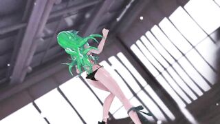 MMD GIRLS - HENTAI MMD 3D DANCE, UNDRESSING, GREEN HAIR COLOR EDIT, SMIXIX