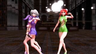 【MMD】The three of us at the Scarlet Devil Mansion【R-18】