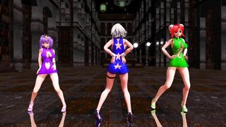 【MMD】The three of us at the Scarlet Devil Mansion【R-18】