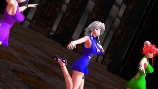 【MMD】The three of us at the Scarlet Devil Mansion【R-18】