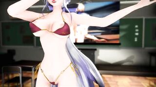 【SEX TOY-MMD】VALENTI Full teacher Haku - Dildo in the end【R-18】