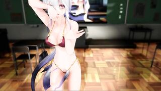 【SEX TOY-MMD】VALENTI Full teacher Haku - Dildo in the end【R-18】