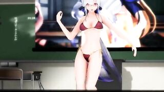 【SEX TOY-MMD】VALENTI Full teacher Haku - Dildo in the end【R-18】