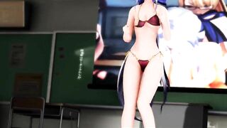 【SEX TOY-MMD】VALENTI Full teacher Haku - Dildo in the end【R-18】