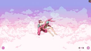 Furry game Cloud Meadow Guy in pink bunny costume | Strapon from the main character