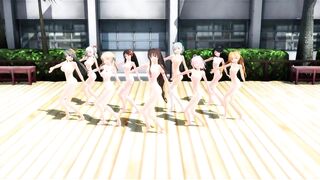 【MMD】Girls in the courtyard【R-18】