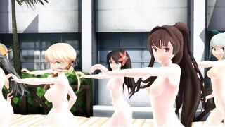 【MMD】Girls in the courtyard【R-18】