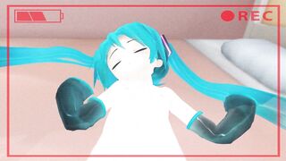 【SEX-MMD】(Sleepi Creampie) Miku - Mischief in the room【No sound】【R-18】