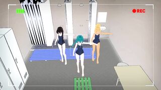 【MMD】TDA school swimsuit Eazy Dance【R-18】