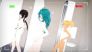 【MMD】TDA school swimsuit Eazy Dance【R-18】