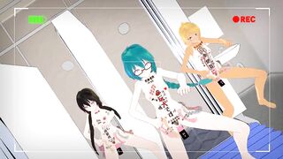 【MMD】TDA school swimsuit Eazy Dance【R-18】