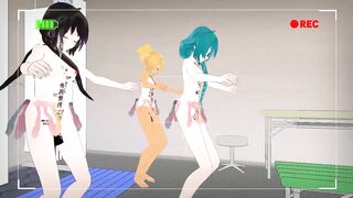 【MMD】TDA school swimsuit Eazy Dance【R-18】