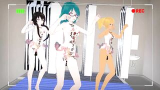 【MMD】TDA school swimsuit Eazy Dance【R-18】