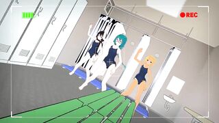 【MMD】TDA school swimsuit Eazy Dance【R-18】