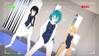 【MMD】TDA school swimsuit Eazy Dance【R-18】