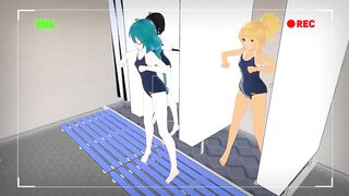 【MMD】TDA school swimsuit Eazy Dance【R-18】