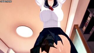 POV Hentai Feet Mikoto Urabe pleases you with her feet Mysterious Girlfriend X