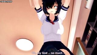 POV Hentai Feet Mikoto Urabe pleases you with her feet Mysterious Girlfriend X