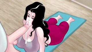 Juicy MILF Brunette Gets Great Sex When Doing Yoga SexNote 2D Porn Game