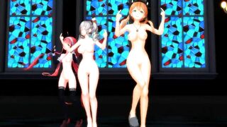 【MMD】Kawakaze & Kashima & Prinz - Undead enemies【R-18】