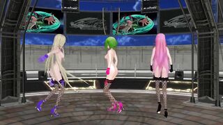 【MMD】WAVE in a tattoo micro bikini【R-18】